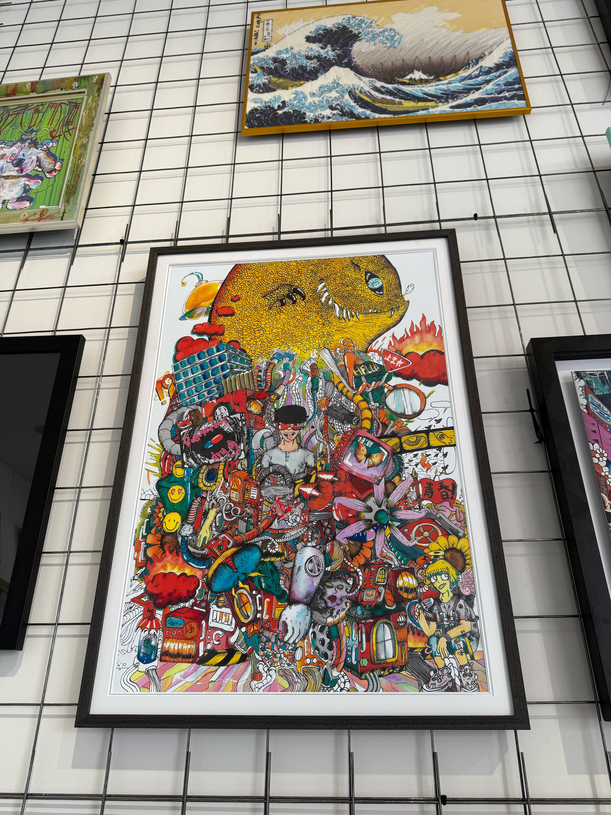 A framed artwork displayed at MUSASHI's Expo 2025 exhibition.